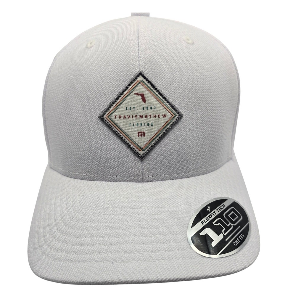 Travis Mathew White Golf Hat Florida Patch Snapback Flexfit‎ 110 1MAA787